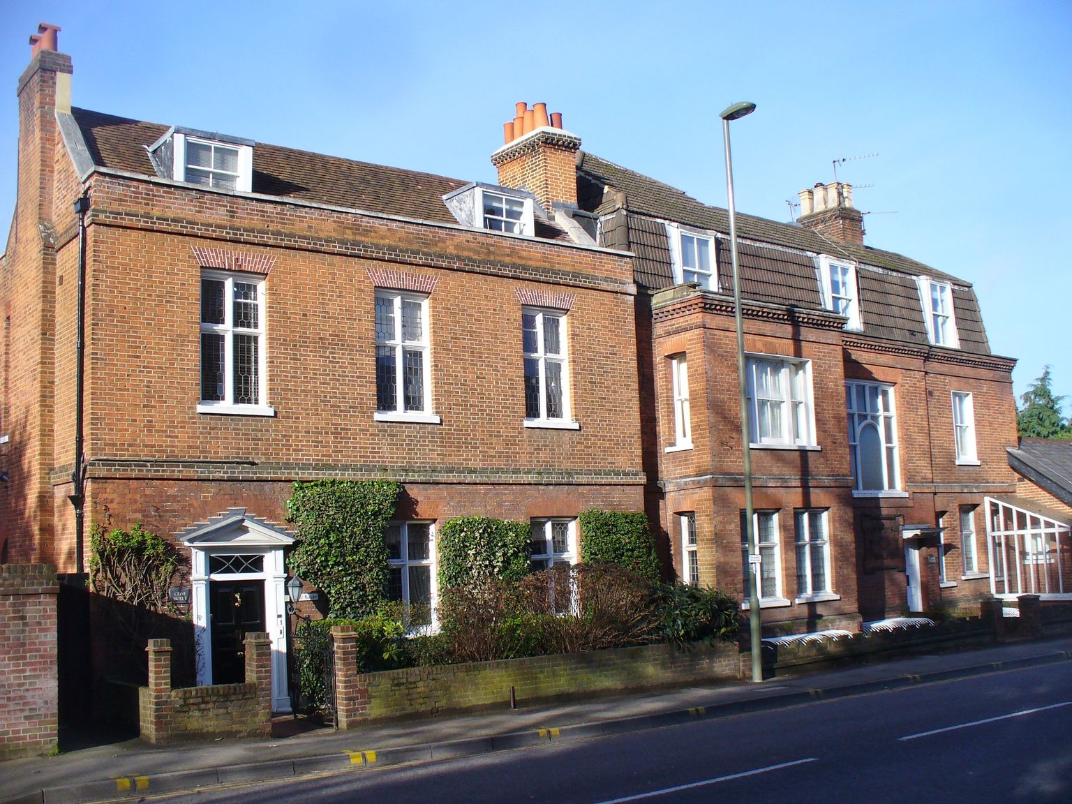 Brick houses on Esher High Street