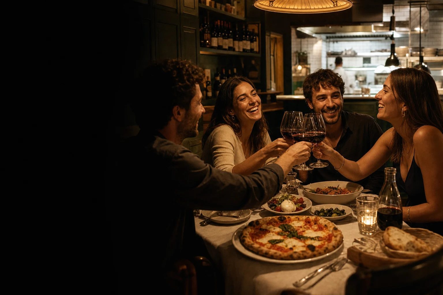 Illustrative candlelit restaurant with a welcoming neighbourhood dining room