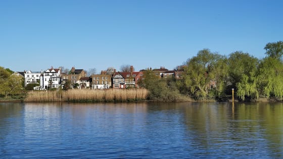 Chiswick Mall from the Thames at Chiswick Eyot