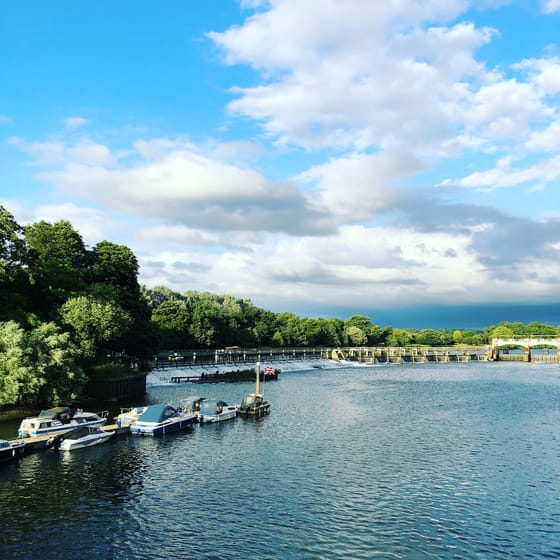 Teddington Lock and weir on the Thames